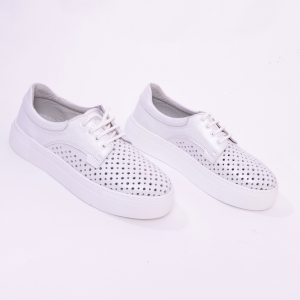 Pantofi casual dama 574 Alb Sidefat [6]