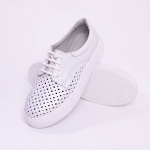 Pantofi casual dama 574 Alb Sidefat [5]