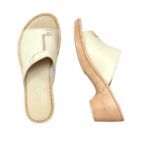 Papuci din piele naturala 315 Bej [3]