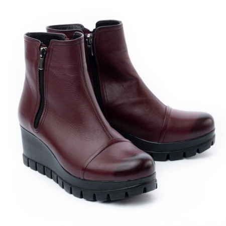 Botine din piele 105 bordo [1]
