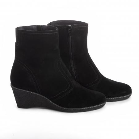 Botine din piele 329 Negru Velur [0]