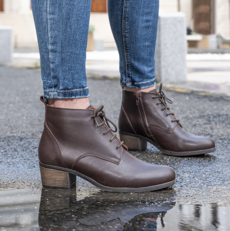 Botine piele naturala - Botine din piele 559 Maro