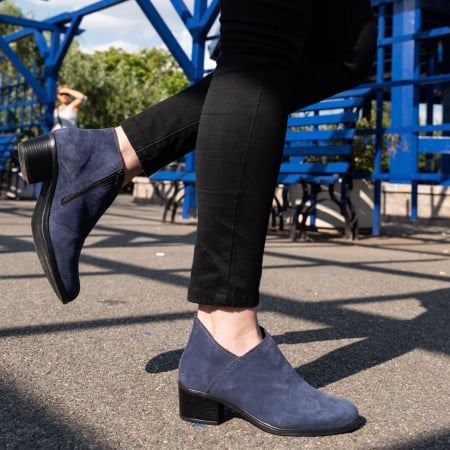 Botine piele Mark 558 bleumarin velur [0]