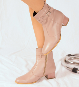 Botine piele naturala 701 Roz Pudra [3]