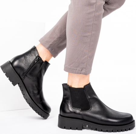 Ghete din piele naturala 616 Negru [4]