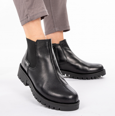 Ghete din piele naturala 616 Negru [3]