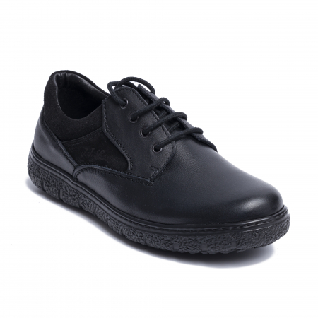 Pantofi casual din piele naturala 1020 Negru [1]