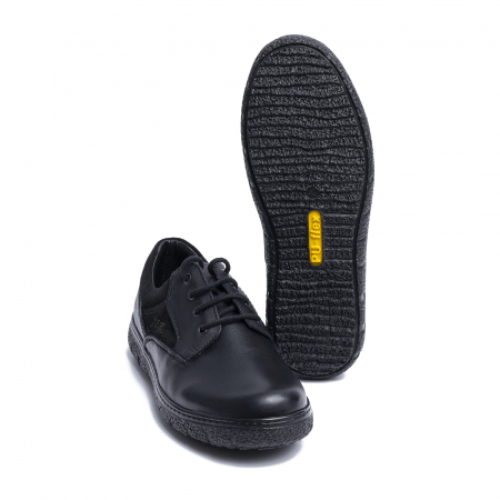 Pantofi casual din piele naturala 1020 Negru [2]