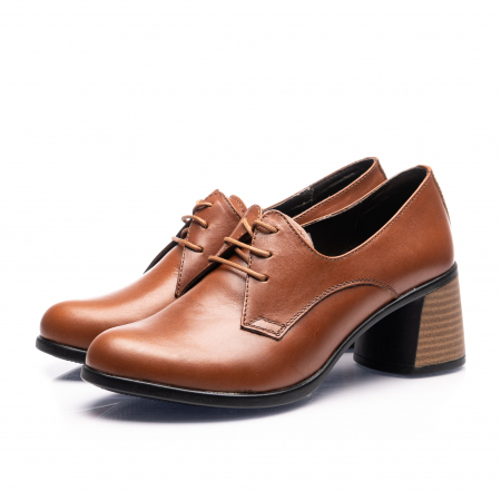 Pantofi din piele naturala 594 Maro [6]