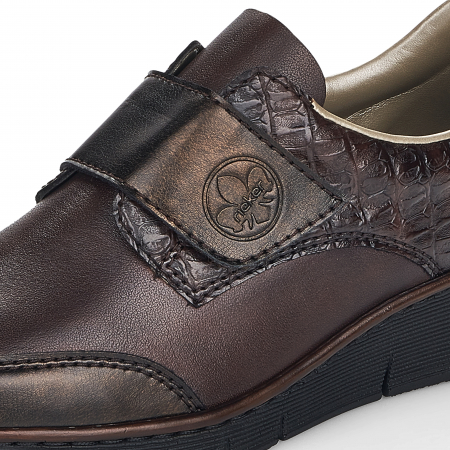 Pantofi din piele naturala Rieker 53750-25 Maro Inchis [10]