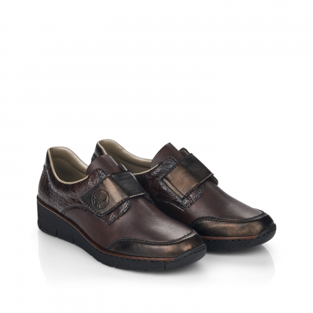 Pantofi din piele naturala Rieker 53750-25 Maro Inchis [0]