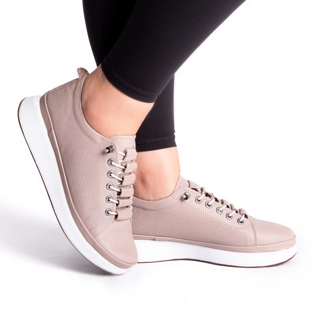 Pantofi casual confortabili - Pantofi piele 4586 powder