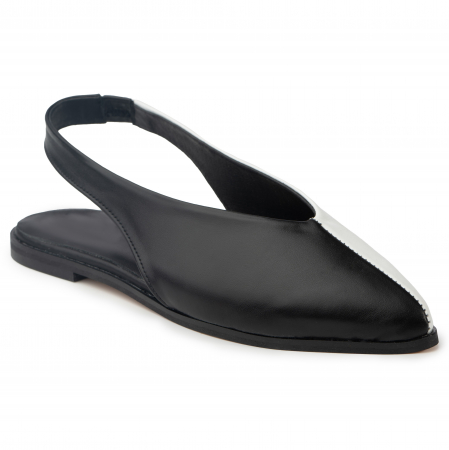 Pantofi piele naturala 035 negru-alb [2]