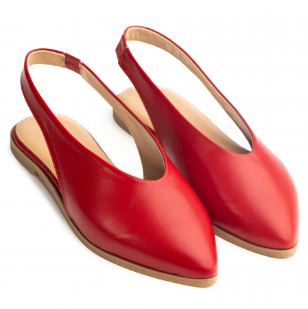 Pantofi casual confortabili - Pantofi piele naturala 035 rosu