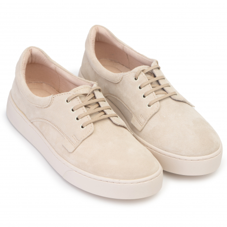 Pantofi casual confortabili - Pantofi piele naturala 521 bej velur