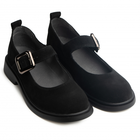 Pantofi piele naturala 645 negru velur [0]