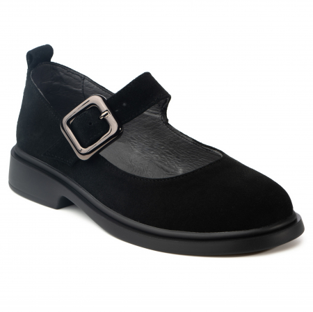 Pantofi piele naturala 645 negru velur [1]