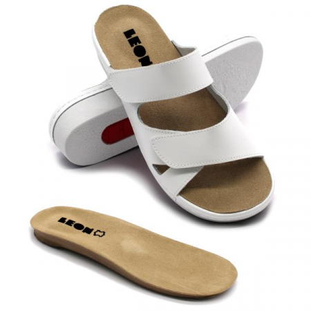 Papuci cu brant detasabil Leon 5011 alb [1]