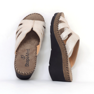 Papuci din piele naturala 6080 Gold [3]