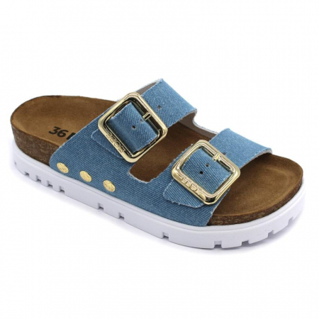 Papuci decupati - Papuci Leon 6010 jeans