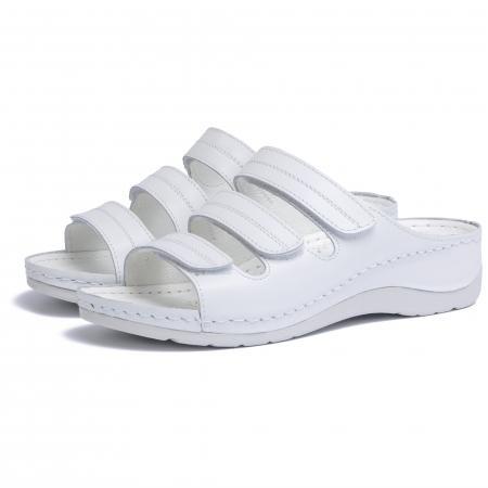 Papuci  din piele naturala 255 Alb [1]