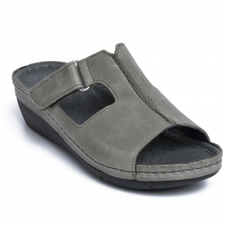 Papuci din piele naturala 280 Gri [2]