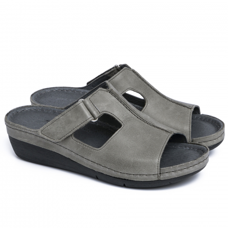 Papuci din piele naturala 280 Gri [1]