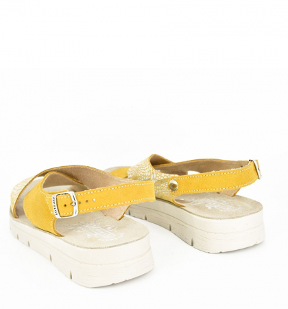 Sandale din piele naturala FLY FLOT 169 Galben [2]