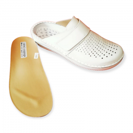 Saboti piele Medi+ H120 alb - talonet detasabil [1]