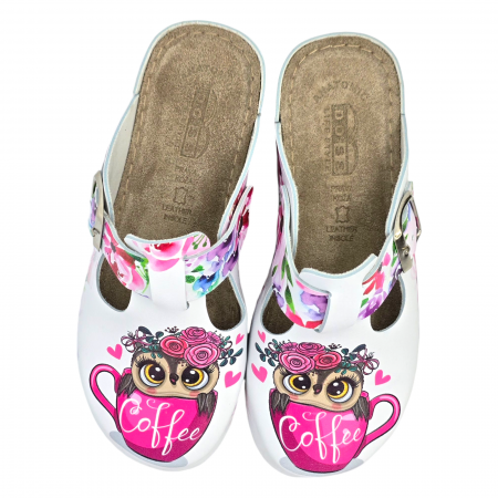 Saboti medicali Doss 516 alb cu bufnita [2]