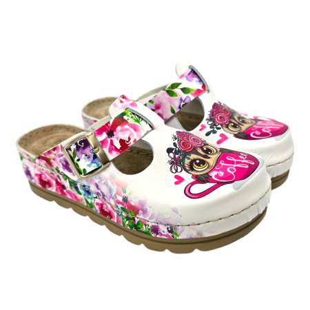 Saboti medicali - Saboti medicali Doss 516 alb cu bufnita