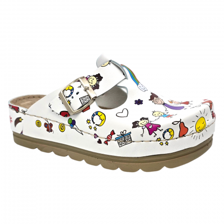 Saboti medicali Doss 516 alb cu desene [3]