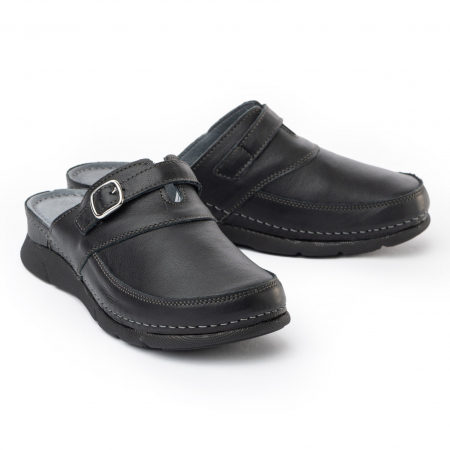 Saboti piele naturala 005 negru [1]