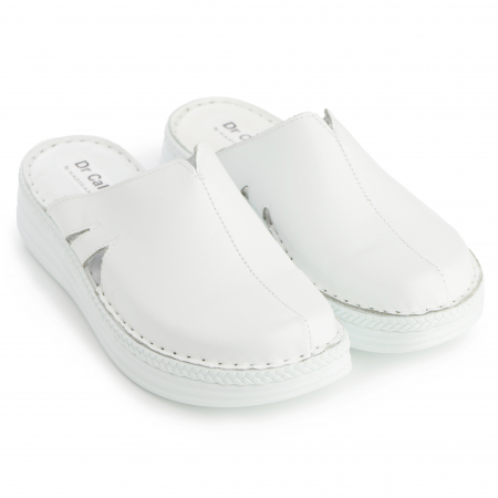 Saboti piele naturala 4013 alb [1]