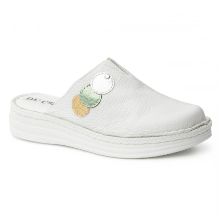 Saboti medicali - Saboti piele naturala 4060 alb-argintiu