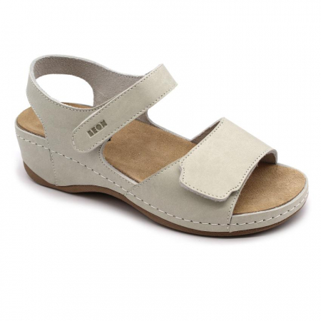 Sandale confortabile Leon 2024 alb-ivory - talonet detasabil [0]