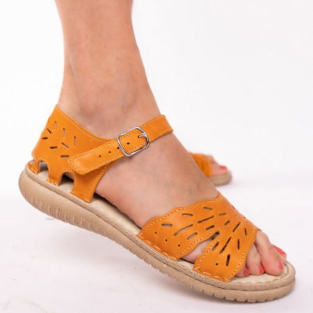 Sandale din piele naturala 003 portocaliu [0]