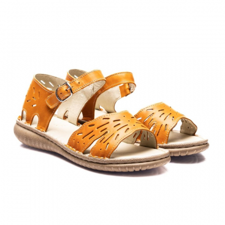 Sandale din piele naturala 003 portocaliu [1]