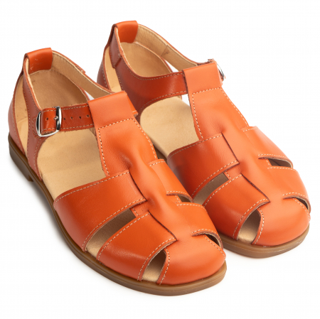 Sandale piele naturala 033 portocaliu [0]