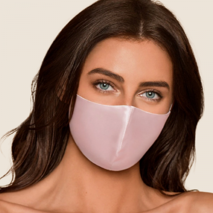 Masca protectie fata din matase (optiune filtru) - Pink [2]