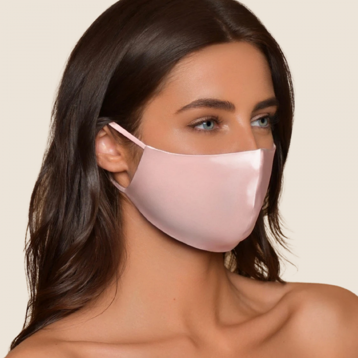Masca protectie fata din matase (optiune filtru) - Pink [1]