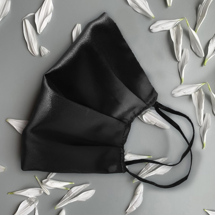 Masca protectie fata din matase - Black [2]