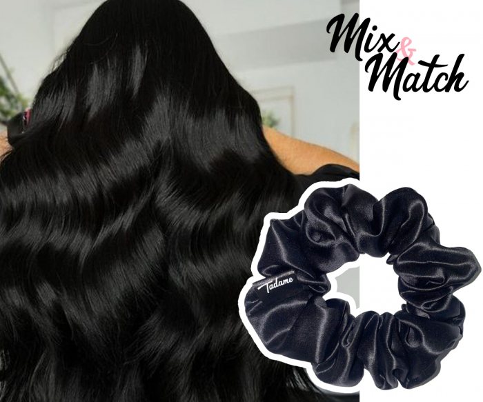 Set elastice par largi (Scrunchies) - Black [3]