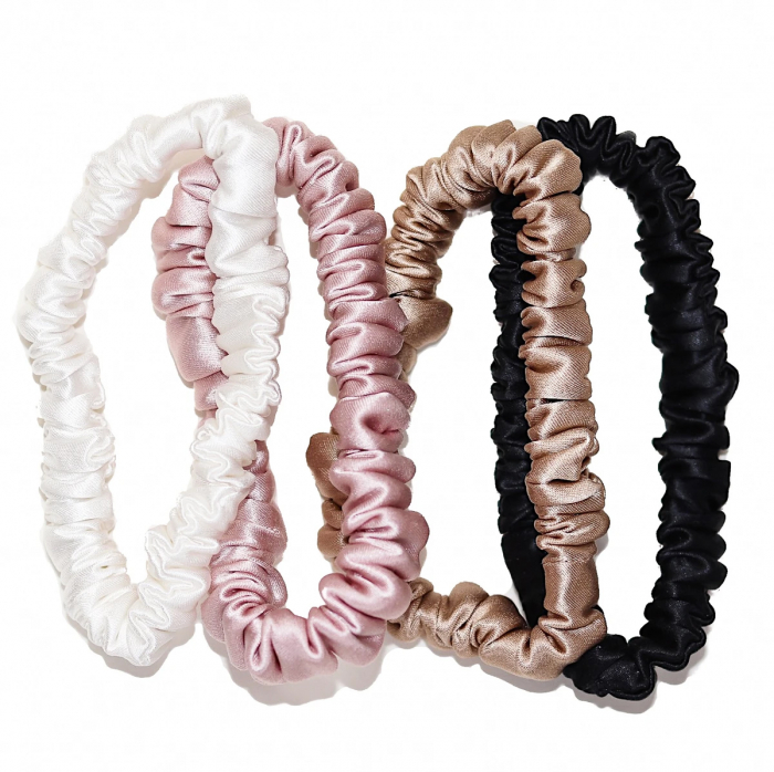 Set elastice par (Scrunchies) - White/Pink/Champagne/Black [1]