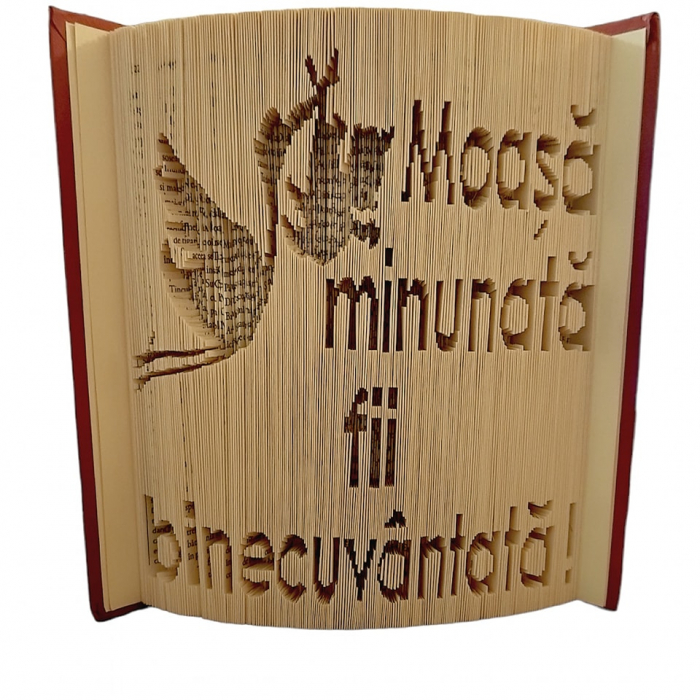 Cadou pentru moașă, asistentă carte sculptata 100%manual [1]