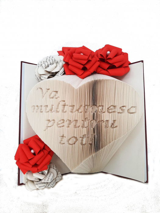 Carte sculptata in forma de inima Va multumesc pentru tot [1]