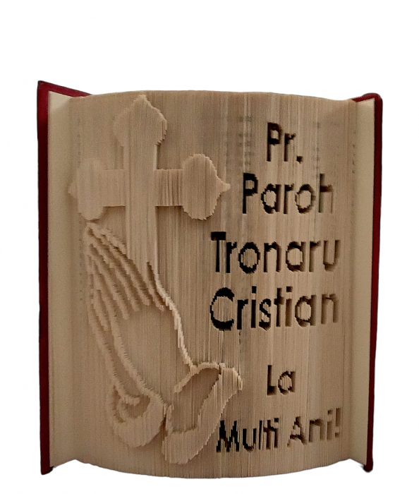 Carte sculptata pentru preot paroh La multi ani [1]