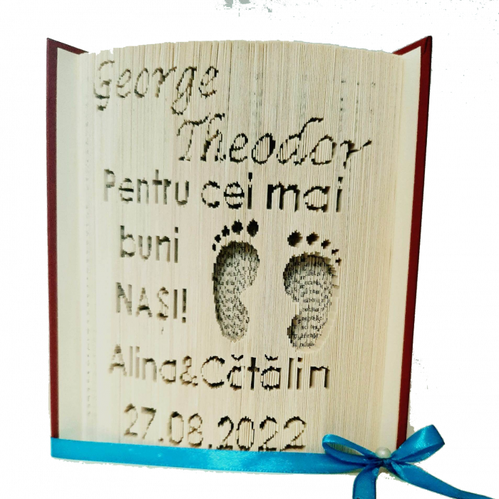 Carte sculptata  botez pentru nasi [1]