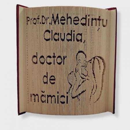 Cadou doctor - Cadou pentru doctor,asistentă,moasă- carte sculptata 100%manual