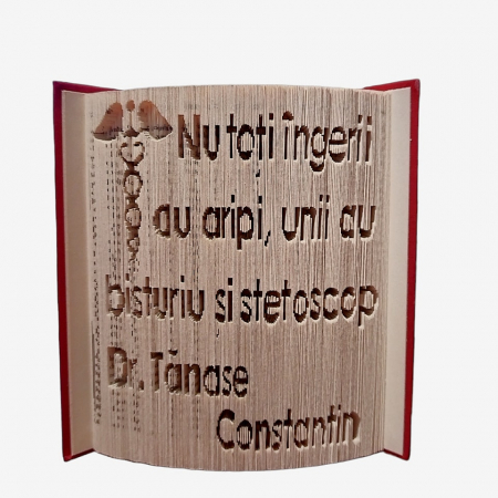 Cadou doctor - Cadou pentru doctor,asistentă,moasă- carte sculptata 100%manual